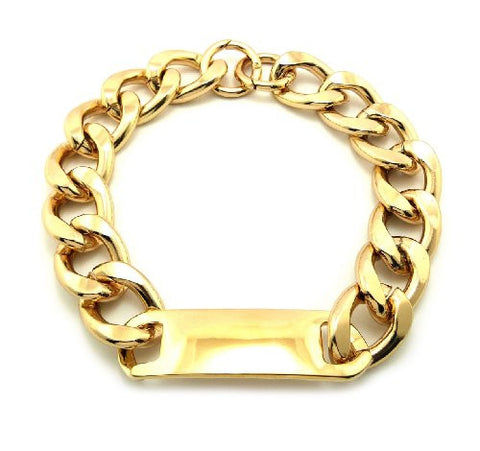 Celebrity Style Chain ID Tag Choker Necklace