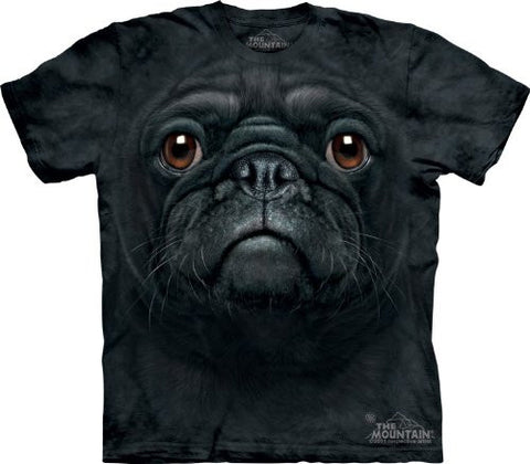 Official The Mountain Black Pug Face T-shirt Adult and Youth Sizes