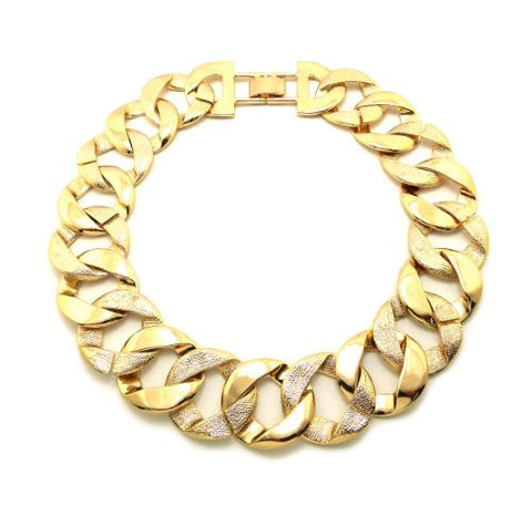 Rough Surface Thick Link Chain Fashion Necklace