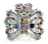 Womens Rhinestone Metal Claw Hair Clip Butterfly Silver IMC2041 Variety Colors