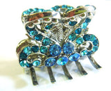 Top Quality Womens Rhinestone Medium Size Metal Claw Hair Clip Antique Silver 6 Colors