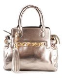 NYfashion101 (TM) Colorblock Satchel Bag Chain Accent Handbag CBN203