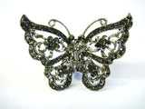 Top Quality Womens Rhinestone Jumbo Butterfly Metal Claw Hair Clip Antique Silver 6 Colors