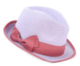 Unisex Stylish Fedora Straw Woven Hat w/ Natural Color Bow Accent by D&Y AFD8446