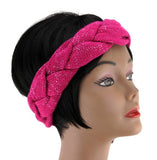 Women's Warm Winter Knitted Breaded Headband w/ Silver Accents HB17160