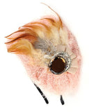 NYfashion101 Unique Feather Headband Fascinator w/ Large Cubic Accent