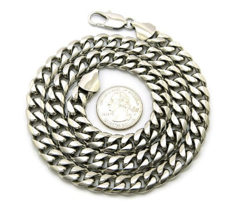 Top Quality 10mm 24" Stainless Steel Silver Tone Miami Cuban Link Chain XC426SS24