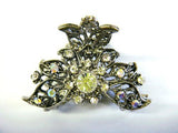 Top Quality Womens Rhinestone Metal Claw Hair Clip Antique Silver (6 Colors)