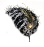 NYfashion101 Unique Zebra Print Headband Fascinator w/ Feather & Cubic Accent