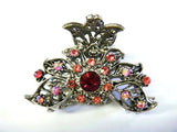 Top Quality Womens Rhinestone Metal Claw Hair Clip Antique Silver (6 Colors)