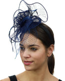 NYFASHION101 Cocktail Formal Party Face Veil Floral Mesh Fascinator Headband