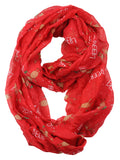 D&Y Christmas Theme Sheer Loop Infinity Scarf