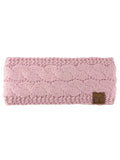 C.C Soft Stretch Winter Warm Cable Knit Fuzzy Lined Ear Warmer Headband