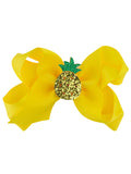 NYFASHION101 Toddlers' Girls' Sequin Pineapple Grosgrain Ribbon Bow Alligator Clip