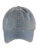 D&Y Unisex Snow Washed Distressed Cotton Twill Precurved Bill Baseball Cap