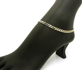 Women's 4.5mm 10" Cuban Chain Anklet in Gold-Tone