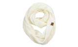 C.C Women's Winter Cable Knit Sherpa Lined Warm Infinity Pullover Scarf