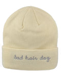 D&Y Double Layered Cuffed Beanie With Bad Hair Day Embroidery