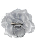 Women's Multifunction Rose Flower Sheer Petal Brooch Pin Hair Tie Clip