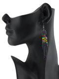 Women's Exquisite African Ebony Model Dangle Pierced Earrings, Multi Outfit