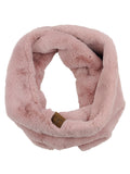 C.C Women's Soft Faux Fur Feel Neck Warmer Collar Infinity Scarf