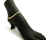 Women's 6mm 10" Concave Cuban Chain Anklet in Gold-Tone