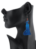 Women's Exquisite African Ebony Model Dangle Pierced Earrings Set, Gown