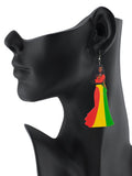 Women's Exquisite African Ebony Model Dangle Pierced Earrings, Gown