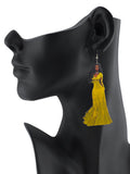 Women's Exquisite African Ebony Model Dangle Pierced Earrings, Gown