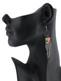 Women's Exquisite African Ebony Model Dangle Pierced Earrings Set, Multi Outfit
