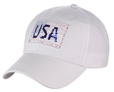 Unisex Flip Magic Sequin USA Flag Adjustable Baseball Dad Cap Hat