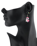 Women's Rainbow Youthful Enamel Pony Stud and Dangle Earrings