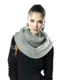 Exclusive Warm Chunky Knit Sherpa Lined Winter Infinity Scarf