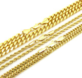Hip-Hop Style Rope Chain, Cuban Chain & Box Cuban Chain Necklace Set, Gold-Tone