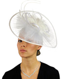 NYFASHION101 Cocktail Sinamay Fascinator Headband Feather & Flower Design