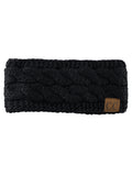 C.C Soft Stretch Winter Warm Cable Knit Fuzzy Lined Ear Warmer Headband