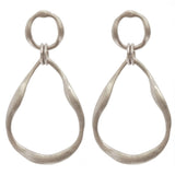 Women's Teardrop Hammered Metal Dangle Pierced Earrings