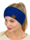 C.C Soft Stretch Winter Warm Cable Knit Fuzzy Lined Ear Warmer Headband