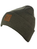 C.C Unisex Plain Cuff Skull Cap Winter Knit Beanie Hat