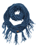 C.C Women's Soft Solid Chenille Net Fringed Tassel Infinity Wrap Scarf