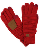 C.C Unisex Cable Knit Winter Warm Anti-Slip Touchscreen Texting Gloves