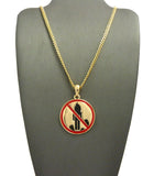 Solid Polished Rapper Music Video Monster Logo Pendant w/ 24" Chain Necklace