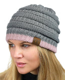 Trendy Warm Chunky Soft Stretch Cable Knit Beanie Skully
