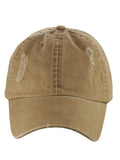 D&Y Unisex Snow Washed Distressed Cotton Twill Precurved Bill Baseball Cap