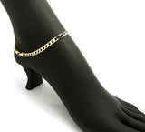 Women's 4.5mm 10" Cuban Chain Anklet in Gold-Tone