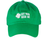 D&Y St. Patrick's Day Embroidered Quote Lucky Clover Low Profile Baseball Cap, Get Your Irish On