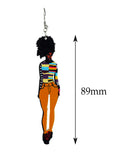 Women's Exquisite African Ebony Model Dangle Pierced Earrings, Multi Outfit