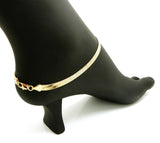 Women's 5mm 10" Herringbone Chain Anklet in Gold-Tone