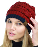 Trendy Warm Chunky Soft Stretch Cable Knit Beanie Skully