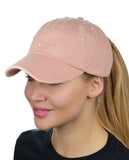 Ponyflo Ponytail Messy High Bun Distressed Adjustable Cotton Baseball Cap